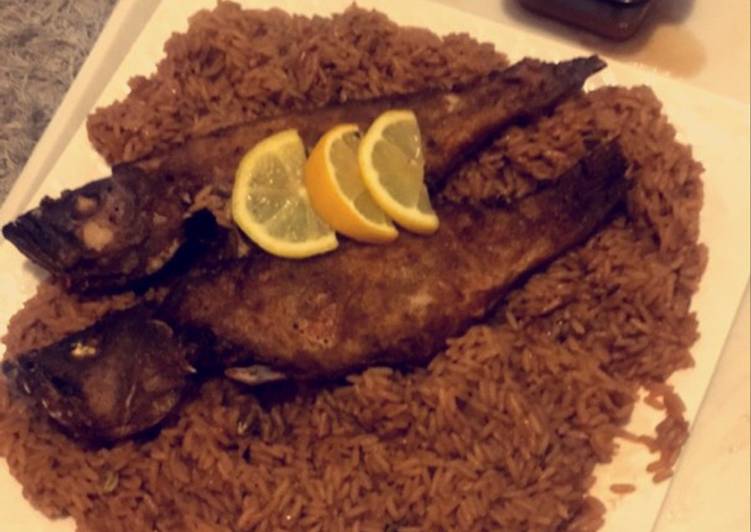 رز صياديه وسمك مقلي👌🏻