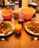 Almuerzo de receta no del todo brillante, eso sí........Súper rica