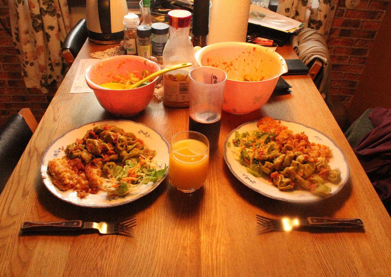 Almuerzo de receta no del todo brillante, eso sí........Súper rica