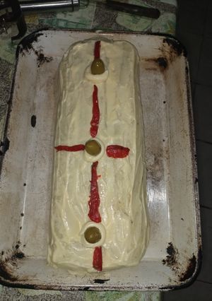 Una foto de Arrollado de papas con jamón y queso