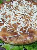 Msamen relleno con carne picada y verduras / comida de Marruecos