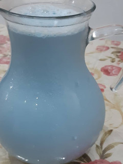 Foto resep Susu Almond Bunga Telang (Blue Pea Butterfly Raw Almond Milk)