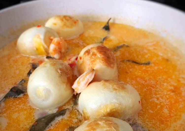 Langkah Mudah untuk mengolah Telor Udang Kuah Santan🍃 yang Enak