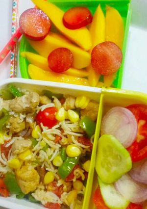 A picture of Corn Soyabean pulav.