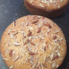 A picture of Eggless almond cake.