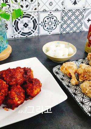 【簡易韓式炸雞食譜】半半炸雞반반치킨(banbanchikin) 的食譜成品照片