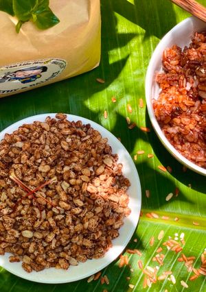 Hình của món Combo giảm cân hiệu quả cốm lứt rang + gạo lứt muối mè.
