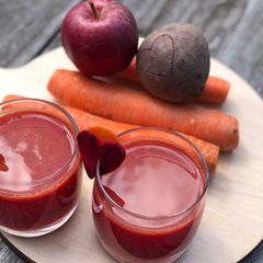 A picture of Red Beet Smoothie | Vegetable Fruit Smoothie| Fibre Rich Beverage.
