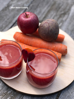 A picture of Red Beet Smoothie | Vegetable Fruit Smoothie| Fibre Rich Beverage.
