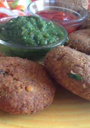 A picture of Rajma kebab with stuffed mushroom.