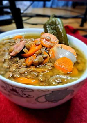 Una foto de Sopa de lentejas
