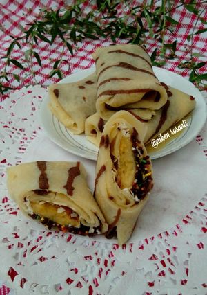 Foto resep Dadar Gulung Pisang Isi Meises & Keju