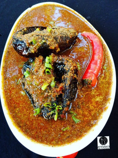 A picture of Dried okro soup/miyan bushashshen kubewa.