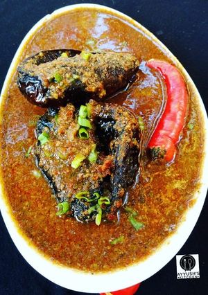 A picture of Dried okro soup/miyan bushashshen kubewa.