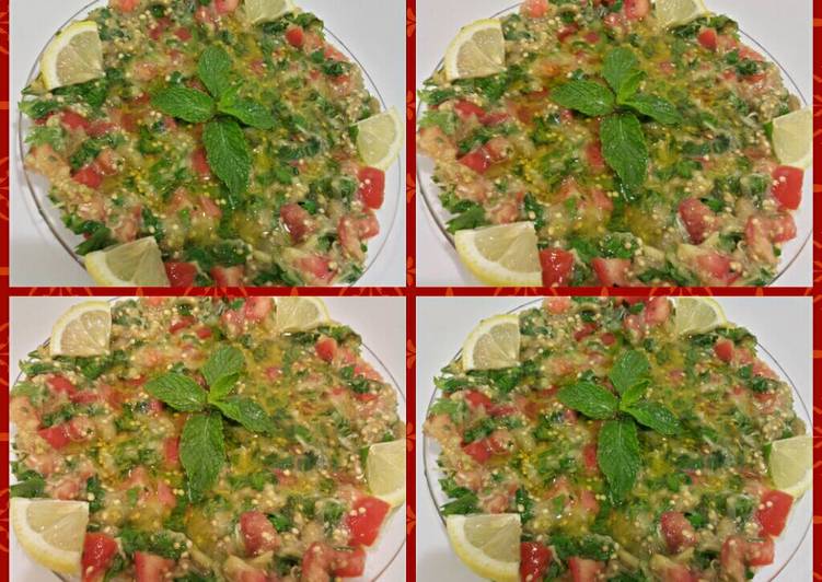متبل الباذنجان المشوي مع الخضار (بابا غنوج)