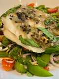 Korean-spiced Ray with Kiwiberry Salad