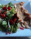 Pollo San Blas, estilo riviera nayarita con ensalada ranchera. México