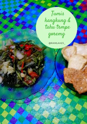 Foto resep Tumis kangkung & tahu tempe goreng
