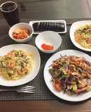 Mì Ý sốt kem nấm + tôm