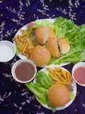 MINI CHAPLI BURGER 👑 WITH FRENCH FRIES