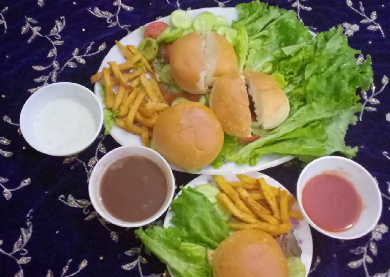 MINI CHAPLI BURGER 👑 WITH FRENCH FRIES