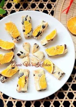 Hình của món Kẹo Nougat cam sấy.