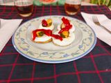 Mejillones con bufanda de pimientos