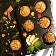 Eggless Whole Wheat Apple Muffins A picture of Eggless Whole Wheat Apple Muffins.