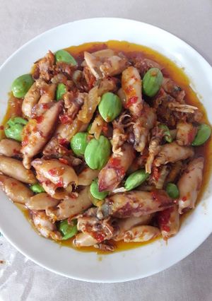 Foto resep Cumi asin sambal petai