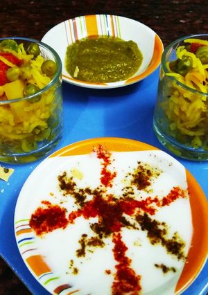 A picture of Peas potato pulao pulav.