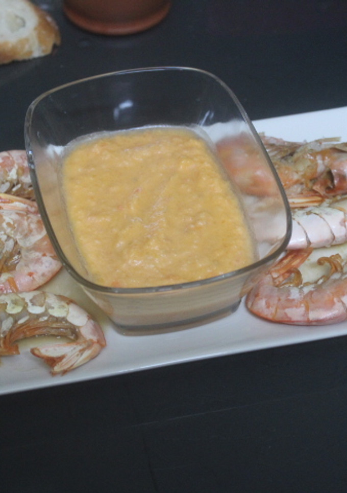 Una foto de Gazpacho con gambas