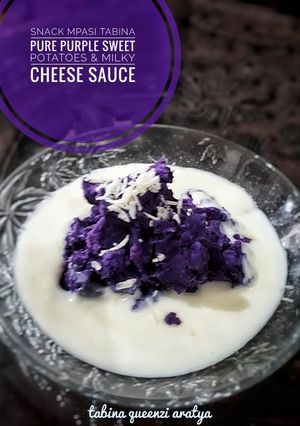 Foto resep Snack mpasi pure ubi ungu dgn saus susu keju