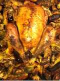 Roast Chicken with Zucchini, Potatoes, Shallots, and Herbes de Provence