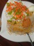 SPAGHETTI AND PALM OIL WITH DRY PEPPER(Taliya da manja da yaji)