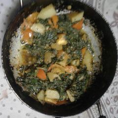 A picture of Spinach aloo veg.