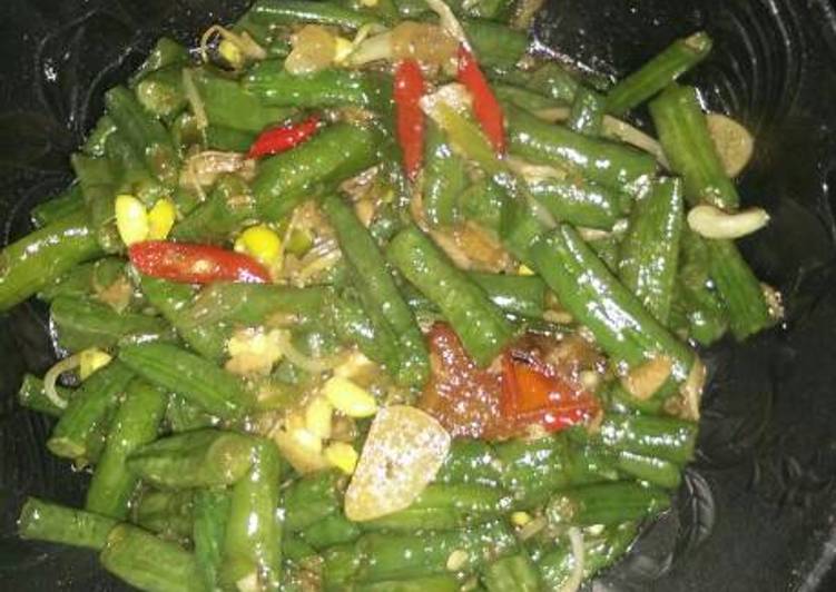 Tumis kacang panjang+kecambah