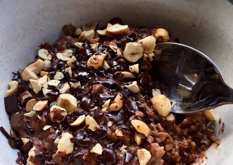 Step-by-Step Guide to Make Super Quick Homemade Roasted Hazelnut & Dark Chocolate Porridge