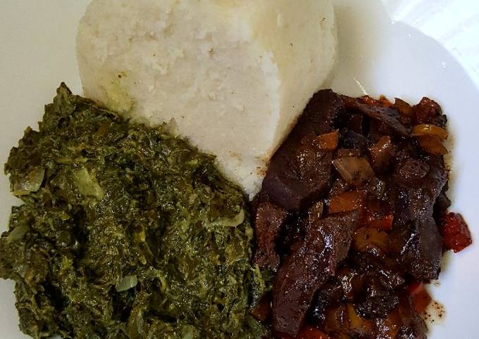 Ugali managu and fried liver Recipe by Mulunga Alukwe - Cookpad