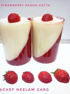 स्ट्रॉबेरी पन्ना कोटा (strawberry panna cotta recipe in Hindi) रेसिपी मुख्य फोटो