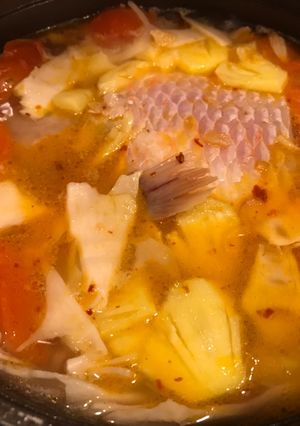 Hình của món Cá diêu hồng nấu măng chua.