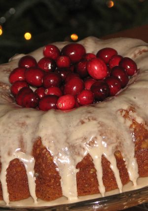 A picture of Apple,cranberry,Bundt Cake(Egg free).