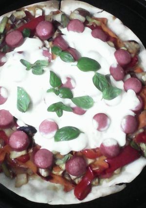 Una foto de Pizza de vegetales sin gluten