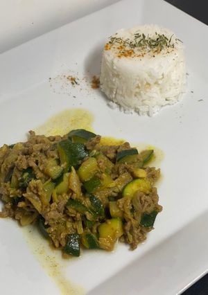 Une photo de Courgettes bœuf au curry