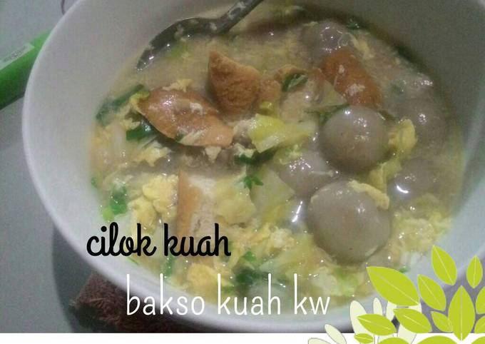 Langkah Mudah untuk Menyiapkan Cilok kuah aka bakso kw 😜 Anti Gagal