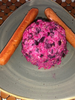 Una foto de Arroz frío con betarraga