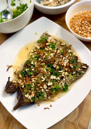 A picture of Vietnamese Roasted Eggplant | Cà Tím Nướng Mỡ Hành.
