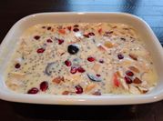 A picture of sago fruit custard
