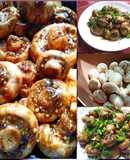 Шампиньоны маринованные, запечённые в духовке
