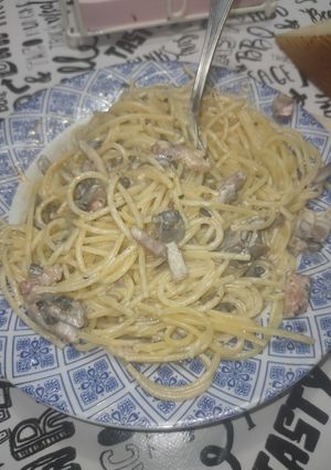 Una foto de Salsa blanca para espaguetis
