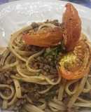 Espagueti con Carne &Tomate Confitado #lacocinadegiri #espagueti #tomate